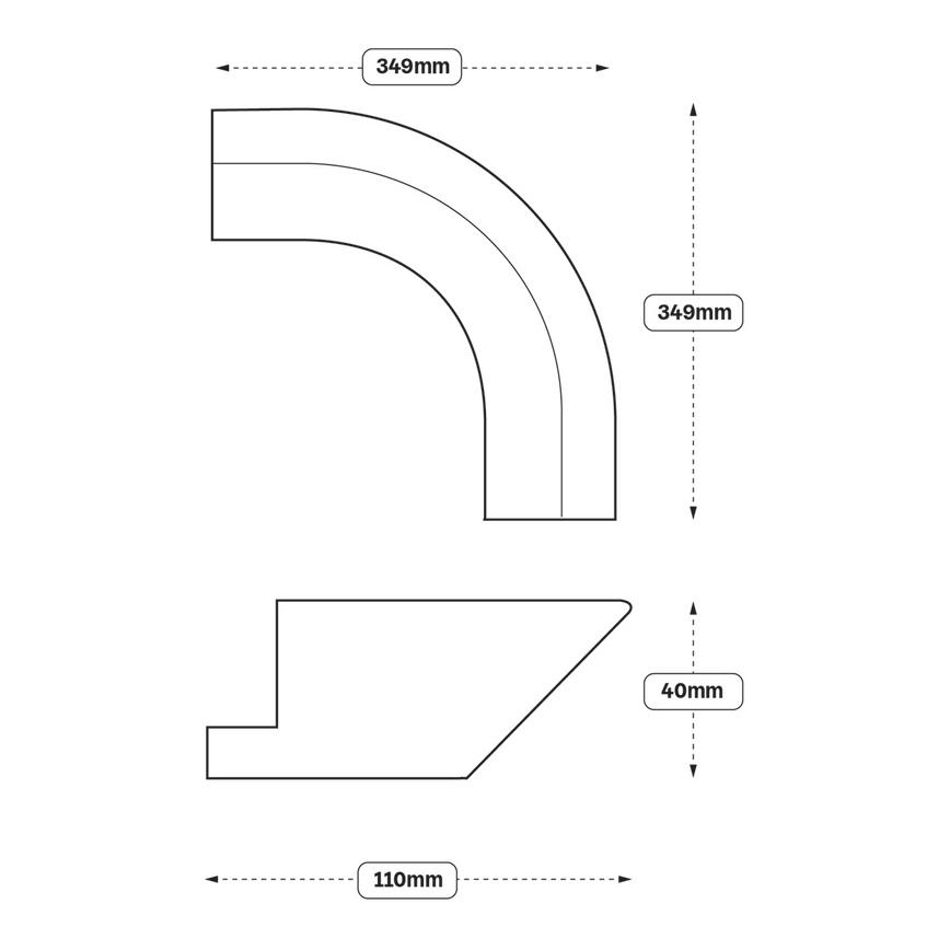 Curved Cornice Classic (XX52) Line Drawing