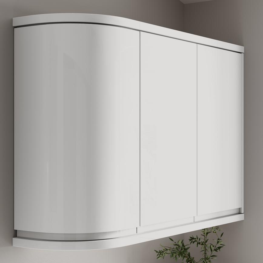 Clerkenwell Gloss White Square Curved Cornice or Pelmet