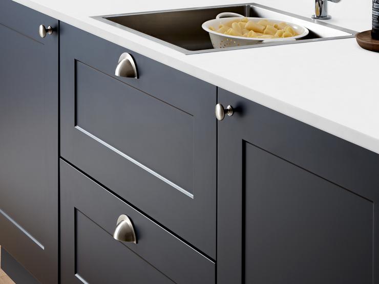 Brushed Nickle Cup and Knob