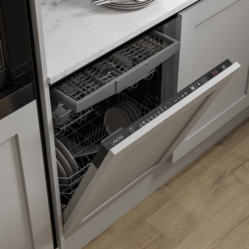 Chilcomb Dove Grey Handleless Dishwasher Cameo