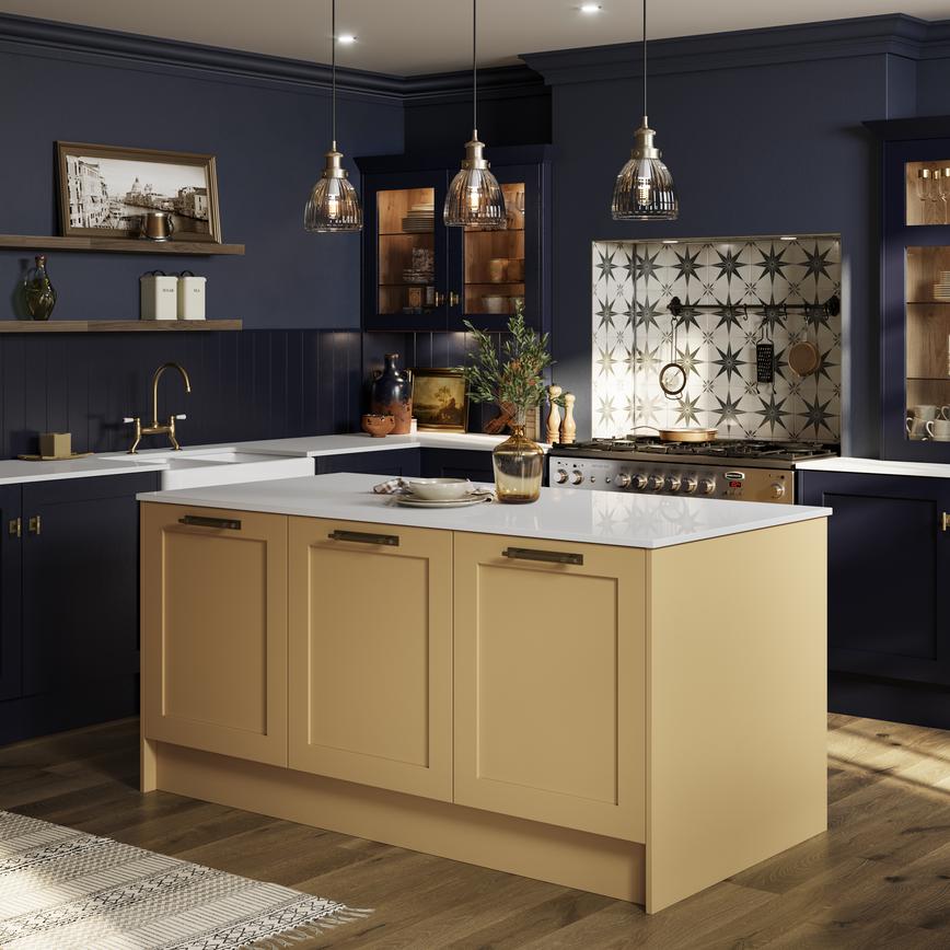 Chilcomb Saffron and Navy Angle View