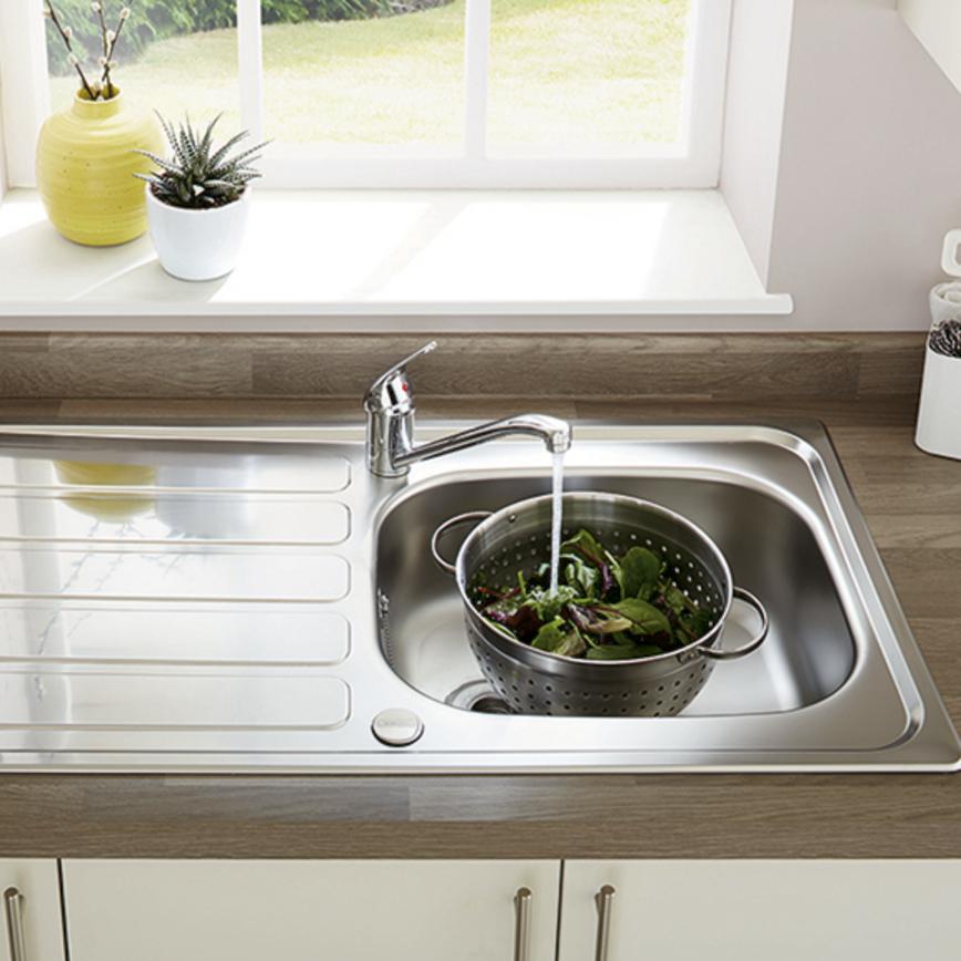 Lamona Drayton Single Bowl Sink with Lamona Chrome Arno Single Lever Tap