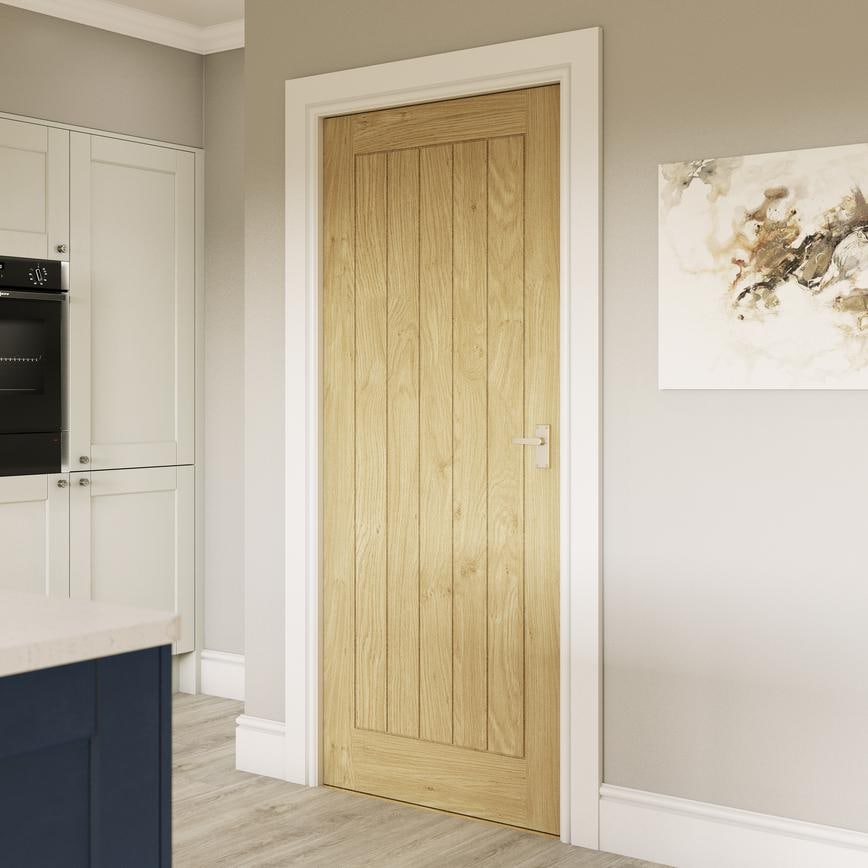 Fairford Dove Grey Pre-Finished Dordogne Oak Door