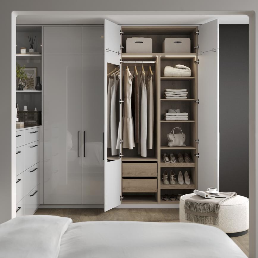 Hockley Gloss Bedroom Dove Grey Wardrobe