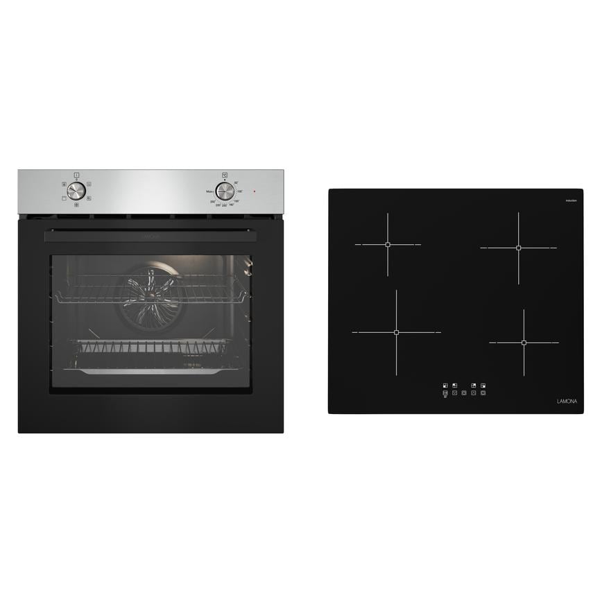 Lamona Standard Fan Oven SS & Lamona 4 Zone Induction Hob Package