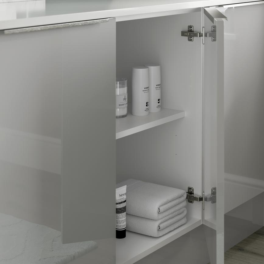 Hockley Mirror Gloss Dove Grey Bathroom Cabinet