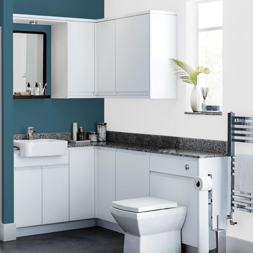 Clerkenwell super matt white bathroom cabinetry